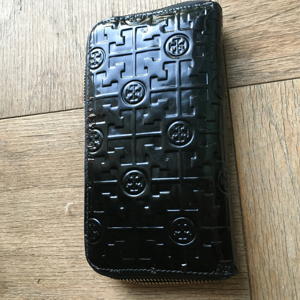 Black Embossed Tory Burch Wallet